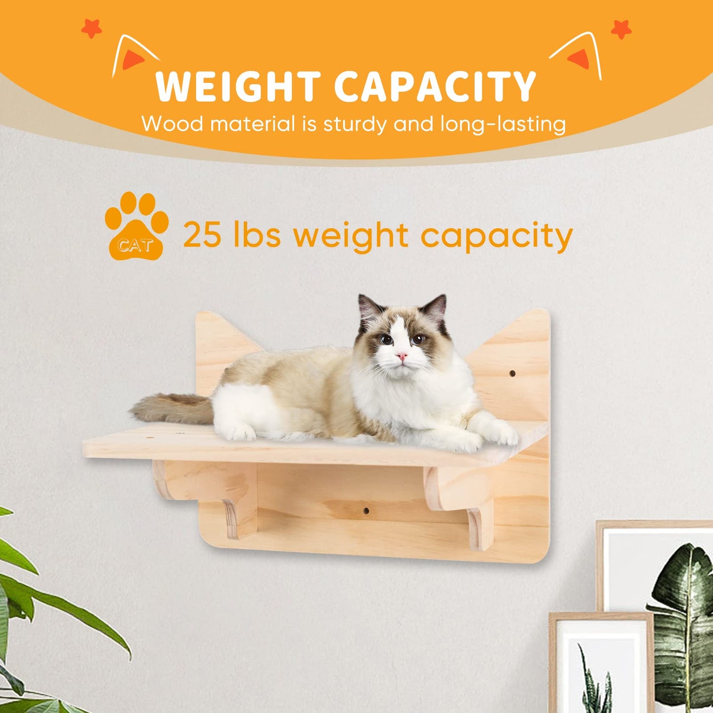 NOVGOBHOT Cat Wall Shelves for Large Cats – 9-Piece Wooden Wall-Mounted Cat Shelves Set, Kitty Climbing System with Perches, Scratching Post & Condo House